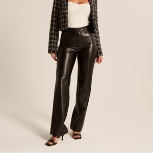 Abercrombie faux leather high rise pant